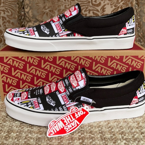 Vans Classic Slip On Label Mix Black/True White WM - Picture 3 of 16